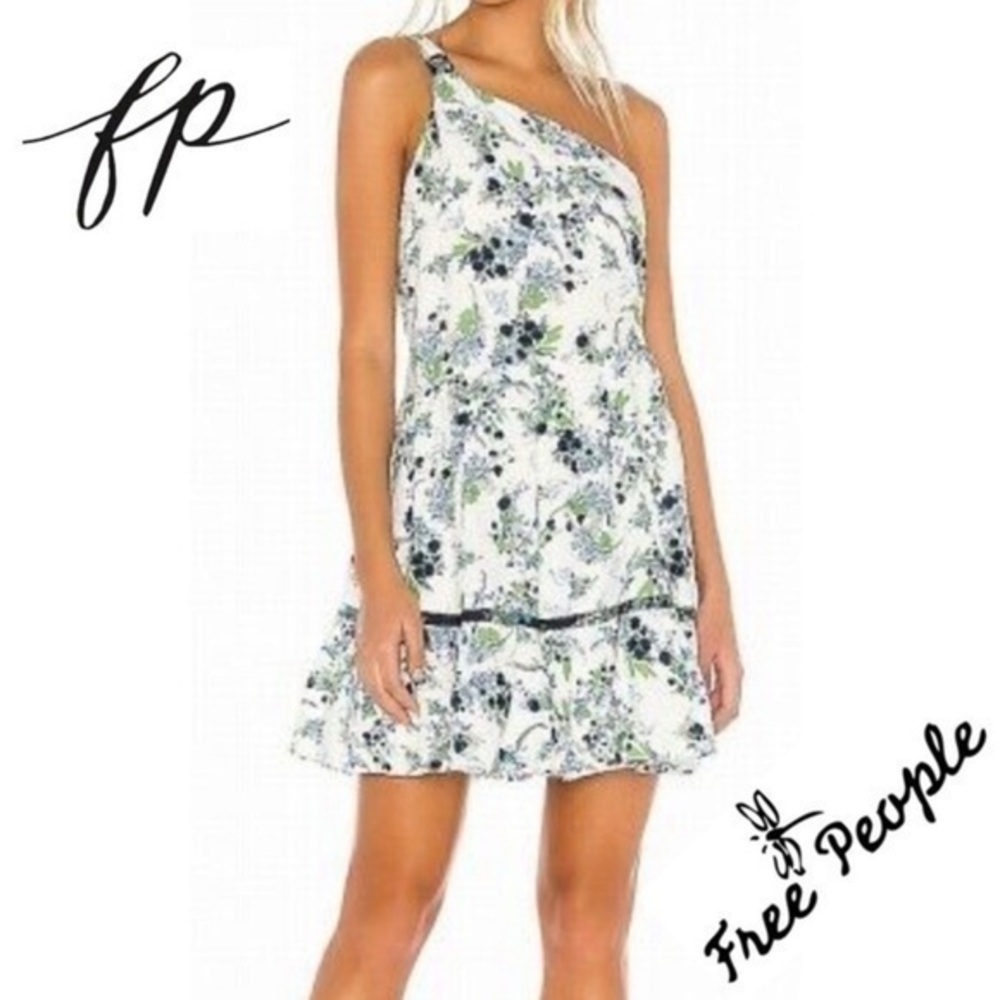 Free People One Shoulder Dress All Mine Floral Mini Dress BRAND NEW